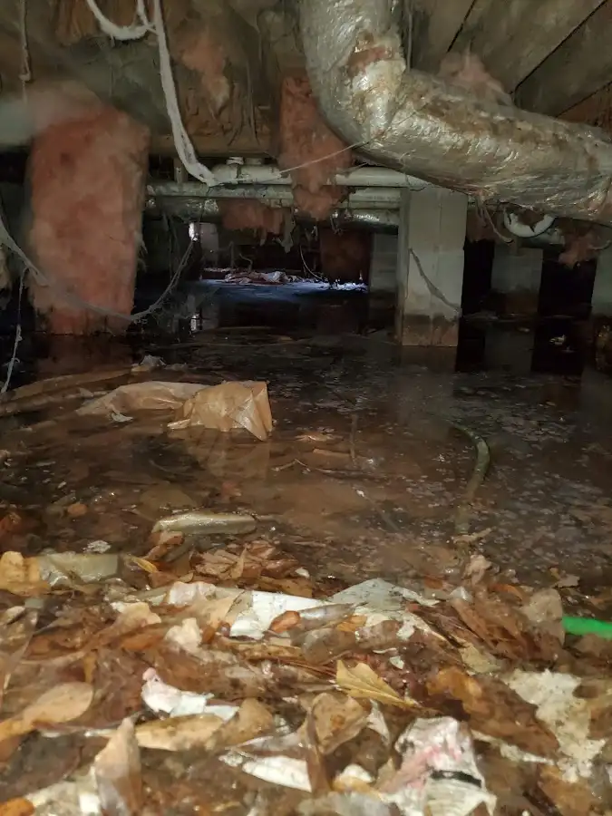 Crawl space flood assessment for Commercial Water Damage Restoration in Tarboro
